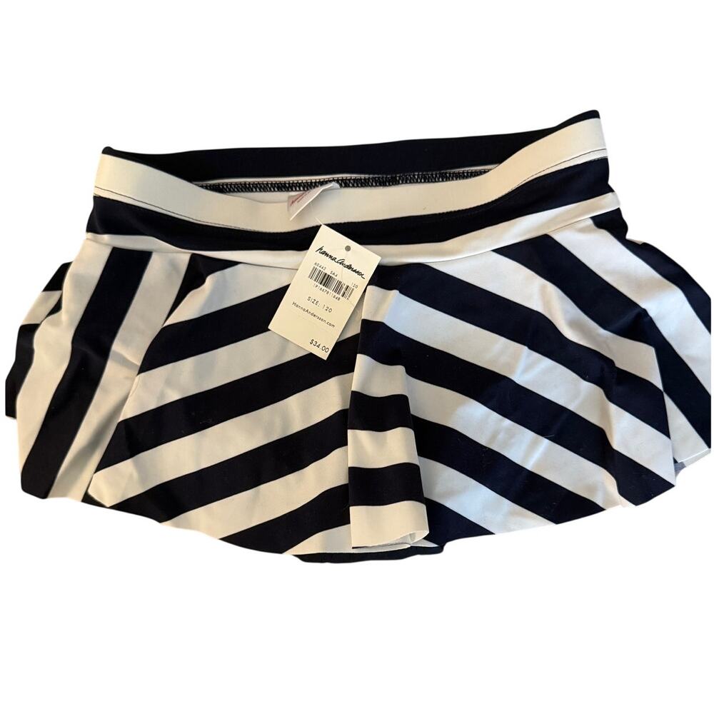 Hanna Andersson black stripe bathing suit skirt bottom size 6-7 size 120